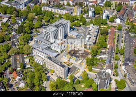 Luftbild, MarienHospital Herne - Klinik Mitte, Baustelle mit Baukran für Erweiterung, Stadtteil Herne-Süd, Herne, Ruhrgebiet, Rhénanie-du-Nord-Westphalie, Deutschland ACHTUNGxMINDESTHONORARx60xEURO *** vue aérienne, MarienHospital Herne Klinik Mitte, chantier avec grue de construction pour extension, quartier Herne Sud, Herne, région de la Ruhr, Rhénanie du Nord-Westphalie, Allemagne ATTENTIONxMINDESTHONORARx60xEURO Banque D'Images