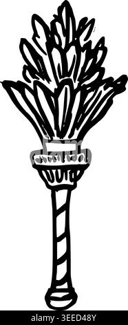 Dessin au trait vectoriel de la torche olympique dessiné à la main Illustration de Vecteur