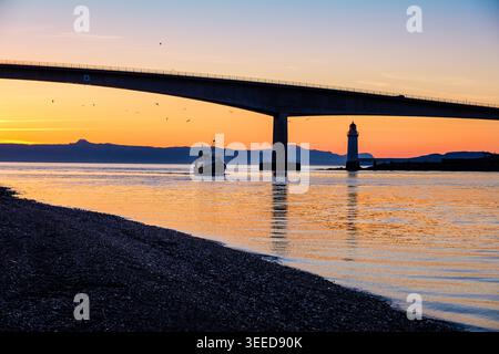 Le pont Skye au coucher du soleil Banque D'Images