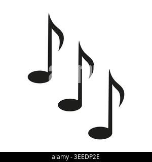 Triple huitième icône de note de musique illustration de l'ensemble de vecteur. Idéal pour la marque de l'industrie sonore et l'interface d'application audio mobile. SPE 10. Illustration de Vecteur