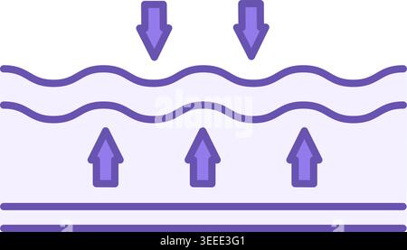 Icône de tissu élastique coloré. Illustration vectorielle. Matériaux différents dans leur capacité à étirer et restaurer leur forme. Caractère matériel Illustration de Vecteur