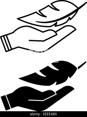 Icônes de matériau léger. Illustration vectorielle en noir et blanc. Tissu à faible densité, textile respirant. Concept de caractéristiques des matériaux Illustration de Vecteur