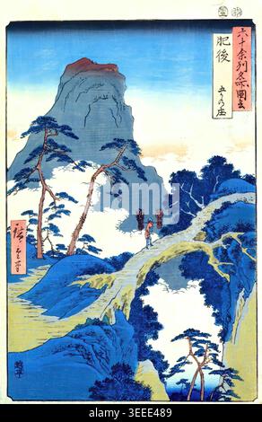 Go-Kanosho, province de Higo, vers 1850s par Utagawa Hiroshige Illustration de Vecteur