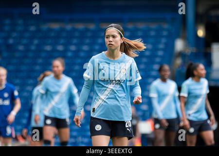 Londres, Royaume-Uni. 10 mai 2026. Yui Hasegawa de Manchester City Women lors de la demi-finale de la Coupe Adobe FA féminine entre le Chelsea FC Women et Manchester City Women, à Stamford Bridge. Crédit : Suzanne Lycett/Alamy. Banque D'Images