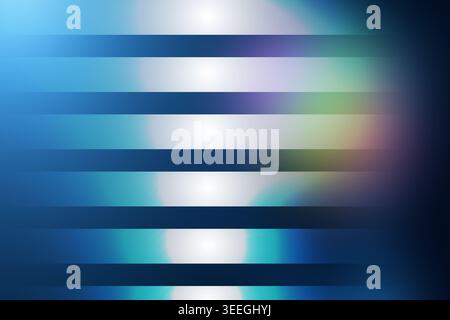 Fond abstrait composé de rayures horizontales avec un dégradé bleu éclatant et sarcelle, avec un effet de lumière douce et éclatante. Banque D'Images