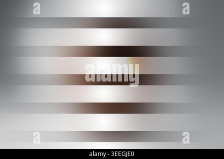 Un fond abstrait avec un motif de rayures horizontales gris clair et gris foncé avec un effet de lumière douce et éclatante au centre. Banque D'Images
