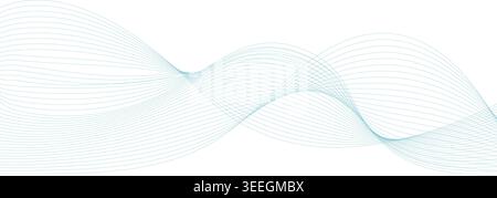 Conception de fond de ligne de vague bleue abstraite minimale pour la présentation de la technologie moderne et la bannière d'entreprise Illustration de Vecteur