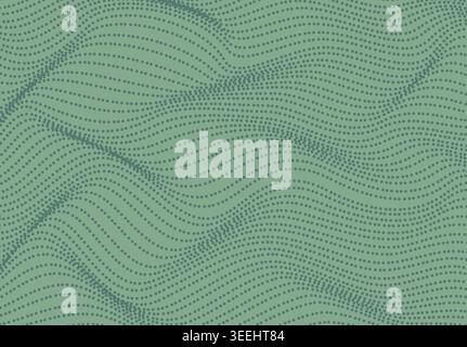 Fond abstrait de motif de points ondulés vert Illustration de Vecteur