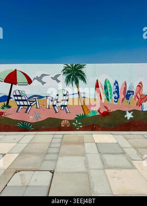 Murale de plage au J2 Beach Dubai Banque D'Images