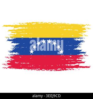 Venezuela drapeau coup de pinceau texture illustration de symbole national patriotique artistique Illustration de Vecteur