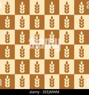Épis de blé sans couture. Blé de grain, malts spik, avoine, orge, riz, millet, maïs, maïs. Fond de bière répété. Épi texturé. Répétition Illustration de Vecteur