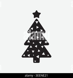 Arbre de Noël Silhouette vecteur festive arbre de vacances icône Clipart Illustration de Vecteur