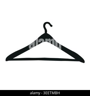 Silhouette de cintre de vêtements dessinée par vecteur à la main Illustration de Vecteur