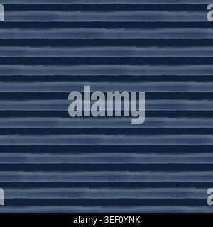 Motif horizontal sans couture avec des rayures aquarelle translucides sur un fond sombre. Fond abstrait avec des lignes bleues parallèles convient pour Banque D'Images