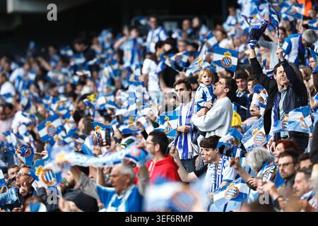 Barcelone, Espagne. 13 mai 2026. Espanyol fans Football/Soccer : Espagnol 'LaLiga EA Sports' match entre le RCD Espanyol de Barcelona - Athletic Club de Bilbao au stade RCDE de Barcelone, Espagne . Crédit : Mutsu Kawamori/AFLO/Alamy Live News Banque D'Images