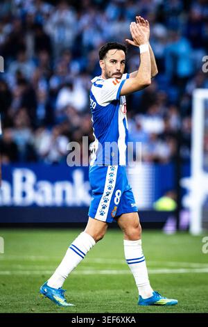 Barcelone, Barcelone, Espagne. 13 mai 2026. BARCELONE, ESPAGNE - 13 MAI : Edu Exposito du RCD Espanyol en action lors du match LaLiga EA Sports entre le RCD Espanyol et l'Athletic Club au stade RCDE le 13 mai 2026 à Barcelone, Espagne. (Crédit image : © Marti Segura Ramoneda/ZUMA Press Wire) USAGE ÉDITORIAL SEULEMENT ! Non destiné à UN USAGE commercial ! Banque D'Images