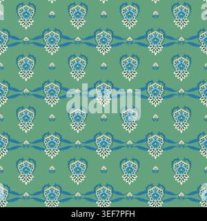 Bandes horizontales vert bleu cachemire Illustration de Vecteur