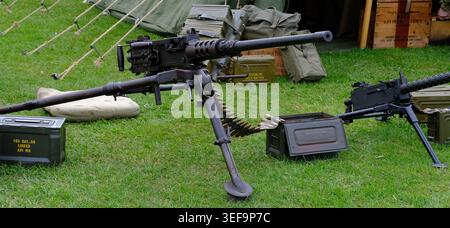 M2 Browning, une mitrailleuse lourde conçue vers la fin de la première Guerre mondiale par John Browning. Bien que similaire à Browning M1919 Browning. Banque D'Images