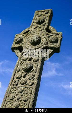 St Martin's High Cross of Iona, Iona Abbey, Isle of Iona, Argyll and Bute, Écosse, ROYAUME-UNI Banque D'Images