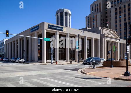 Bureau du trésorier de l'État de l'Illinois au centre-ville de Springfield, Illinois, États-Unis. Banque D'Images