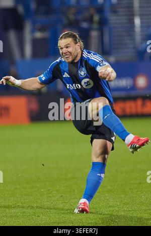 Montréal, Ciudad de Mexico, Canada. 13 mai 2026. Samuel Piette #6 de CF Montréal tire la balle lors du match entre CF Montréal et Portland Timbers au stade Saputo. Le 13 mai 2026 à Montréal, Canada. (Crédit image : © Horacio Zamora/eyepix via ZUMA Press Wire) USAGE ÉDITORIAL SEULEMENT ! Non destiné à UN USAGE commercial ! Banque D'Images