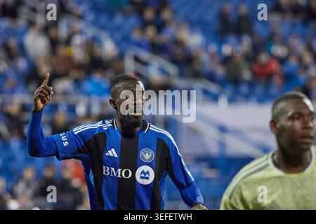Montréal, Ciudad de Mexico, Canada. 13 mai 2026. Prince Owusu #9 du CF Montréal réagit lors du match entre CF Montréal et Portland Timbers au stade Saputo. Le 13 mai 2026 à Montréal, Canada. (Crédit image : © Horacio Zamora/eyepix via ZUMA Press Wire) USAGE ÉDITORIAL SEULEMENT ! Non destiné à UN USAGE commercial ! Banque D'Images