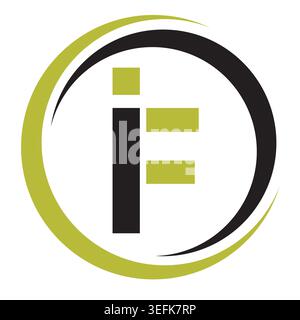 Lettre IF logo design Illustration de Vecteur