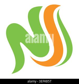 Design de logo lettre n et marquage Illustration de Vecteur