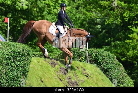 15 mai 2026, GER ; Al Shira'aa German Show Jumping & dressage Derby Hambourg, Prix de Dreame.de - CSI4* Al Shira'aa Derby Tour : 2ème qualification pour le Derby allemand de saut d'obstacles dans la photo Janne Friederike Meyer-Zimmermann (GER) sur Van Tastic au Banque D'Images
