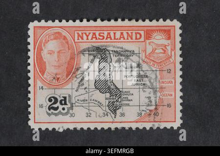 Timbre-poste Nyasaland Banque D'Images