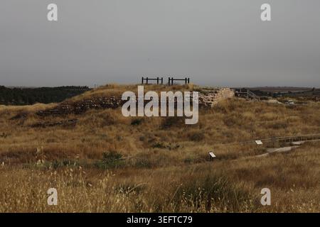 Lachish, 8ème siècle av. J.-C. Palais construit à l'époque du roi de Judée Hezekiah, pour servir le gouverneur de la ville, après 701 av. J.-C., il est devenu la maison du gouverneur assyrien. Banque D'Images