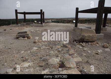 Lachish, 8ème siècle av. J.-C. Palais construit à l'époque du roi de Judée Hezekiah, pour servir le gouverneur de la ville, après 701 av. J.-C., il est devenu la maison du gouverneur assyrien. Banque D'Images