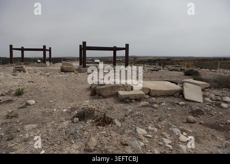 Lachish, 8ème siècle av. J.-C. Palais construit à l'époque du roi de Judée Hezekiah, pour servir le gouverneur de la ville, après 701 av. J.-C., il est devenu la maison du gouverneur assyrien. Banque D'Images