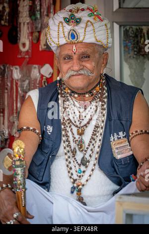 Vendeur indien au caractère Banque D'Images