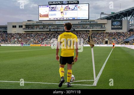 Philadelphie, Pennsylvanie, États-Unis. 16 mai 2026. DIEGO ROSSI (10) de Columbus Crew en action contre l'Union de Philadelphie lors du match au Subaru Park à Chester PA (crédit image : © Ricky Fitchett/ZUMA Press Wire) USAGE ÉDITORIAL SEULEMENT ! Non destiné à UN USAGE commercial ! Crédit : ZUMA Press, Inc/Alamy Live News Banque D'Images