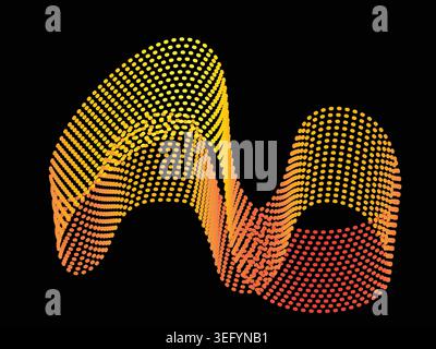 Motif de points à gradient vibrant formant une forme ondulée Illustration de Vecteur