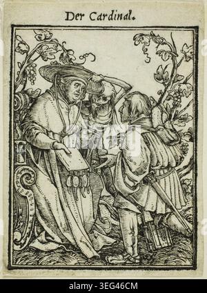 Le cardinal de Hans Holbein le jeune, s.d., représentant un religieux richement rodé en conversation avec un jeune personnage dans un jardin rempli de vignes Banque D'Images