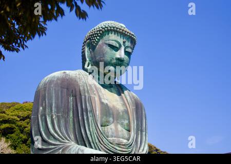 Grand Bouddha de Daibotsu à Kamakura, Japon. Le Grand Bouddha bronzé de Kamakura ou Kamakura Daibutsu remonte au XIIIe siècle Banque D'Images