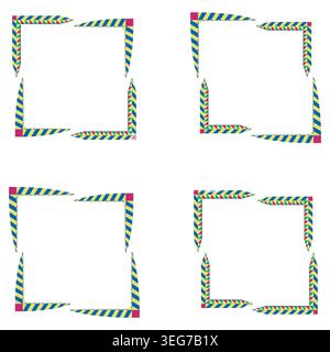 Bordure incurvée. Cadre abstrait rose. Contour de lissage vectoriel. Contour carré lumineux Illustration de Vecteur