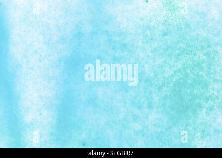 Aquarelle bleue et verte sur toile de papier blanche. Arrière-plan de l'art abstrait Banque D'Images