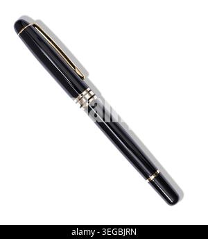 Stylo élégant noir isolé sur fond blanc Banque D'Images
