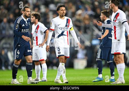 Marquinhos lors du championnat de France de Ligue 1 de football ou match de football entre le Paris Saint-Germain PSG et le Paris FC le 17 mai 2026 au stade Jean-Bouin le 17 mai 2026 à Paris. Photo Victor Joly/ABACAPRESS.COM Banque D'Images