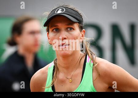 IPA84864635 - la française Margaux ROUVROY lors de la deuxième journée de qualification du Roland-Garros 2026, Open de France, tournoi de tennis du Grand Chelem le 19 mai 2026 au stade Roland-Garros à Paris, France Banque D'Images