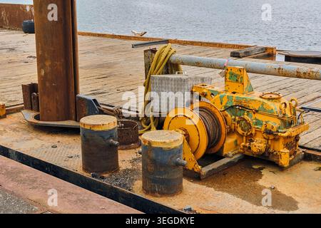 Équipement industriel Waterfront, série, ingénierie, équipement lourd, port Banque D'Images
