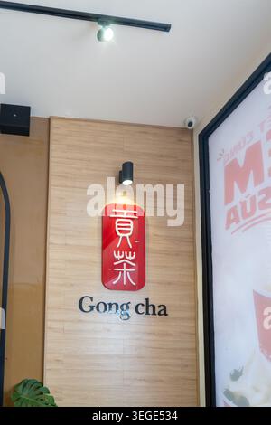 Da Nang, Vietnam - 12 mai 2026 : Gong Cha, magasin de franchise de thé à bulles taïwanais, célèbre pour son thé au lait de perles. Banque D'Images