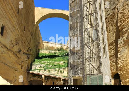 Une vue de l'ascenseur de Barrakka à la Valette Banque D'Images