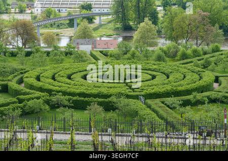 Paysage de jardin. Labyrinthe. Jardin botanique Prague République tchèque Banque D'Images