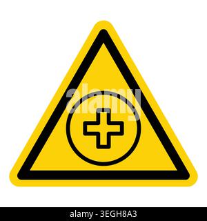 Symbole d'avertissement jaune vif en forme de triangle indiquant une alerte médicale. Idéal pour la signalisation de sécurité et les graphiques liés à la santé. Simple mais percutant de Illustration de Vecteur