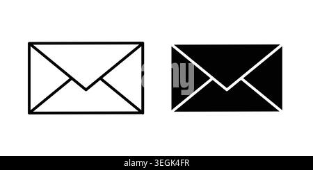 Logo de l'icône d'e-mail. Esquissez les icônes de style avec des versions plates Illustration de Vecteur