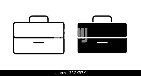 Logo de l'icône de la mallette. Esquissez les icônes de style avec des versions plates Illustration de Vecteur